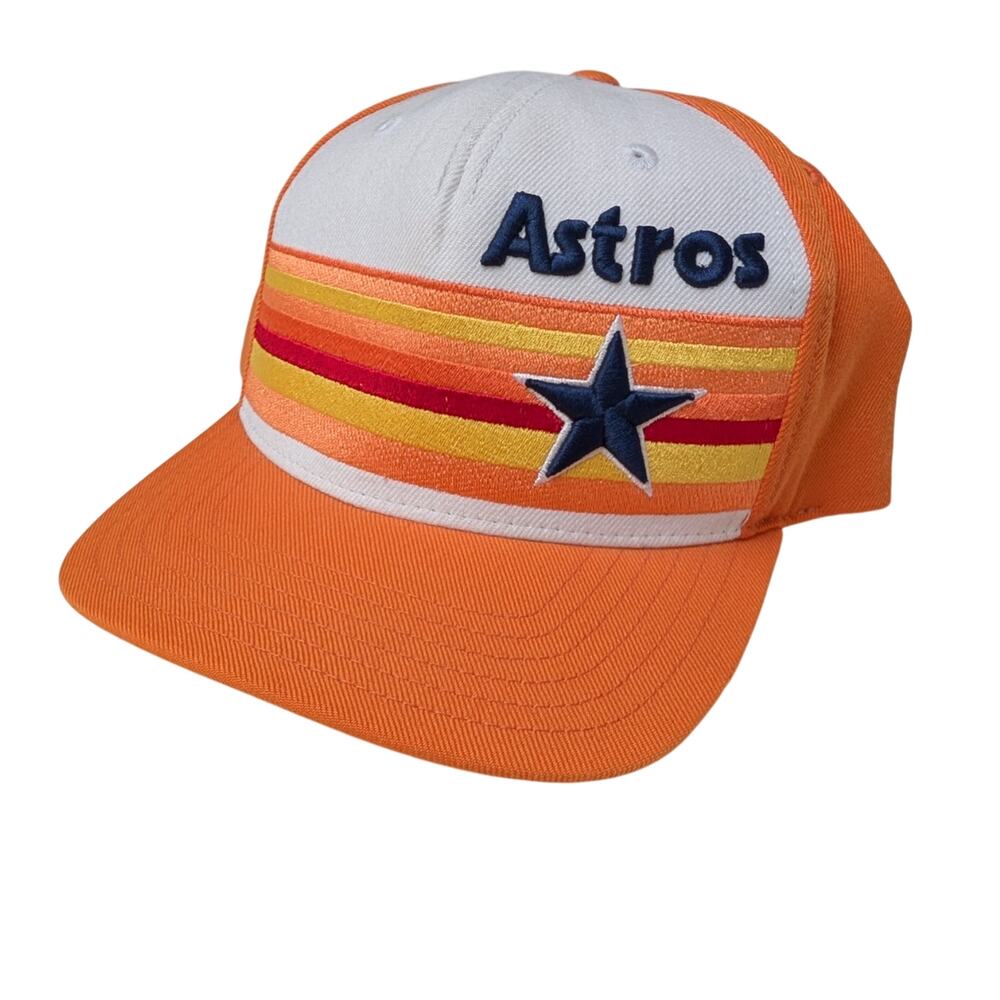 MLB Houston Astros Tequila Sunrise Retro Rainbow Stripe Snapback Hat, Pastime